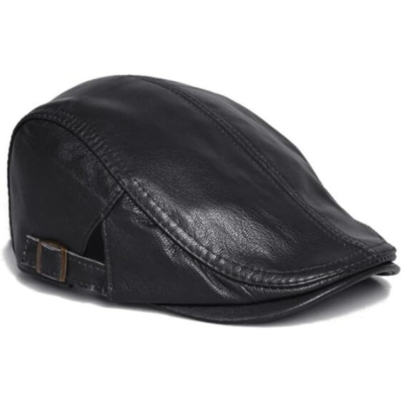 Classic Faux Leather Winter Cap