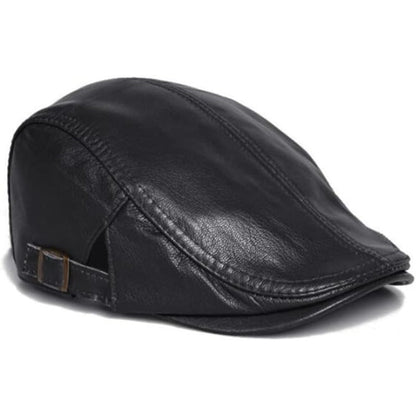 Classic Faux Leather Winter Cap