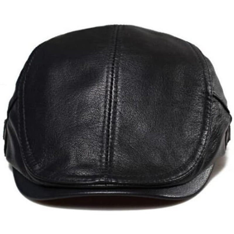 Classic Faux Leather Winter Cap