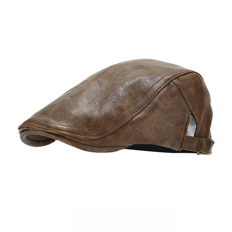 Classic Faux Leather Winter Cap