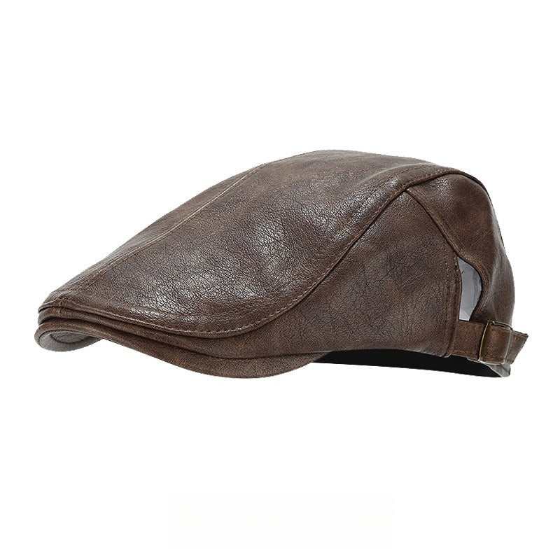 Classic Faux Leather Winter Cap