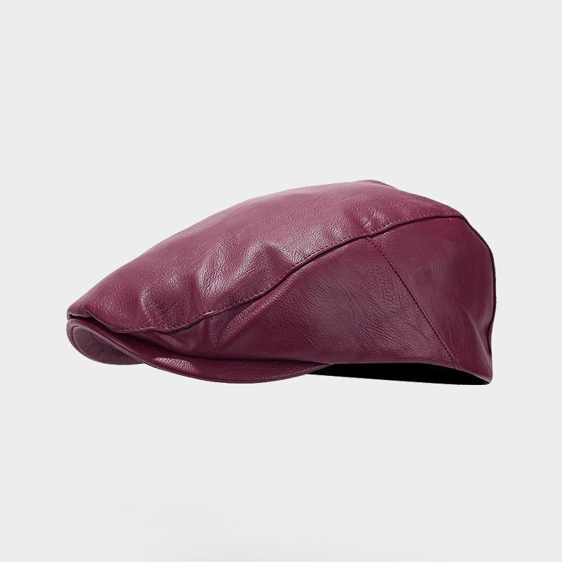 Classic Faux Leather Winter Cap