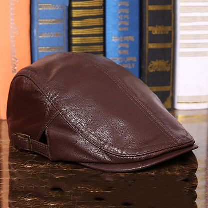 Classic Faux Leather Winter Cap