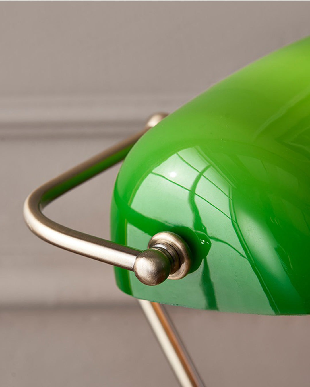 Classic Green Glass Banker Desk Lamp with Brass Finish
