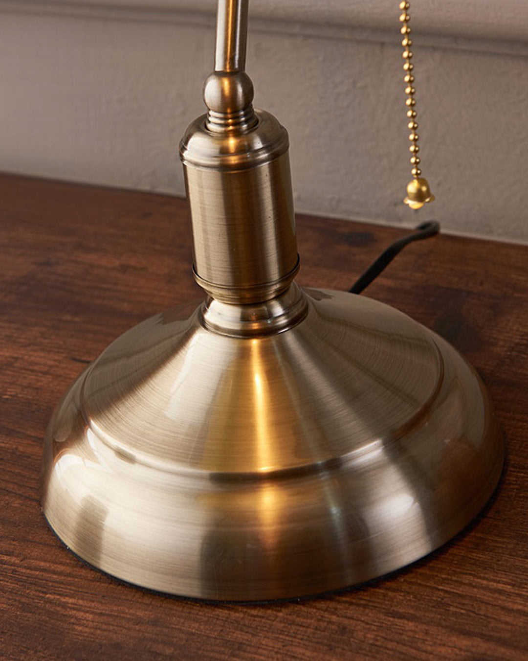 Classic Green Glass Banker Desk Lamp with Brass Finish