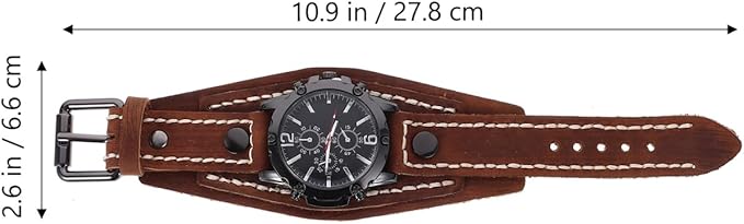 Classic Men's Leather Strap Quartz Watch Stainless Steel