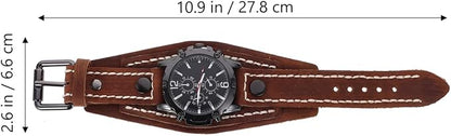 Classic Men's Leather Strap Quartz Watch Stainless Steel