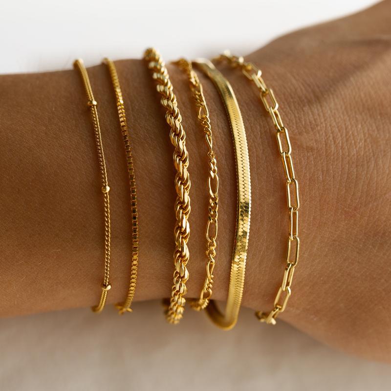 Classic Stainless Steel Layered Bracelet Set