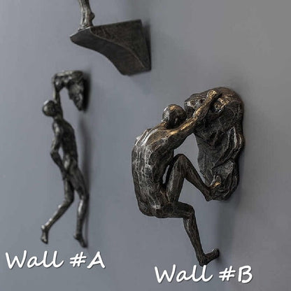 Climbing Wall Sculpture Modern Decorative Wall Art