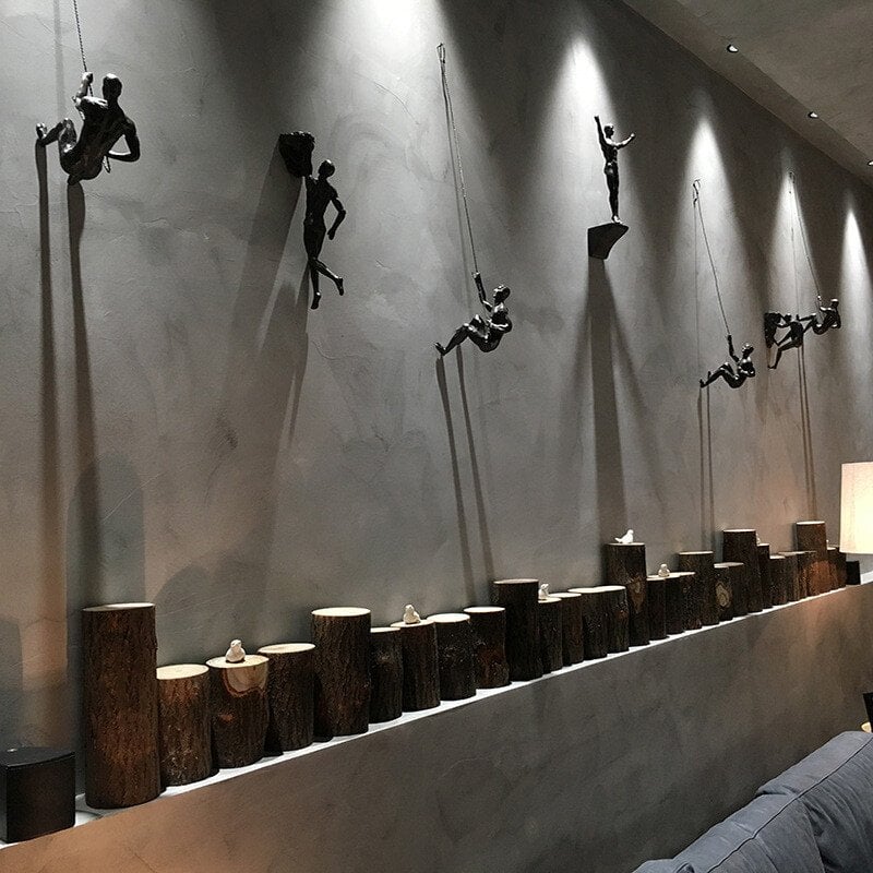 Climbing Wall Sculpture Modern Decorative Wall Art