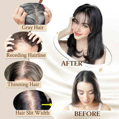 Clip In Hair Topper with Natural Bangs for Women