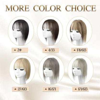 Clip In Hair Topper with Natural Bangs for Women