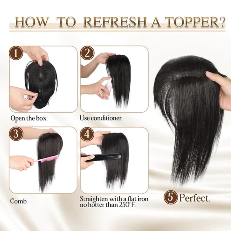 Clip In Hair Topper with Natural Bangs for Women