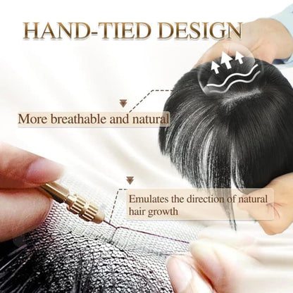 Clip In Hair Topper with Natural Bangs for Women