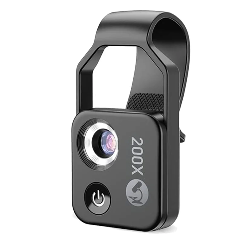 Clip On Phone Microscope 200x Magnification with LED Light