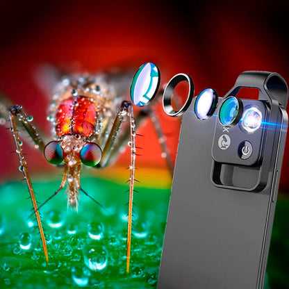 Clip On Phone Microscope 200x Magnification with LED Light