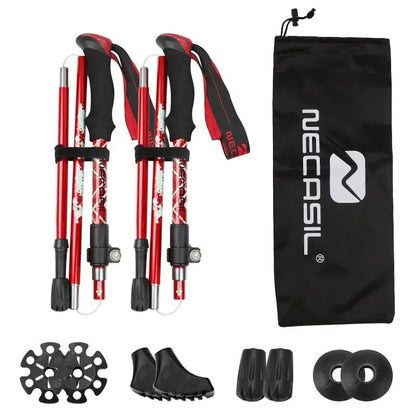 Collapsible Aluminum Trekking Poles with Adjustable Length