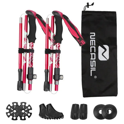 Collapsible Aluminum Trekking Poles with Adjustable Length