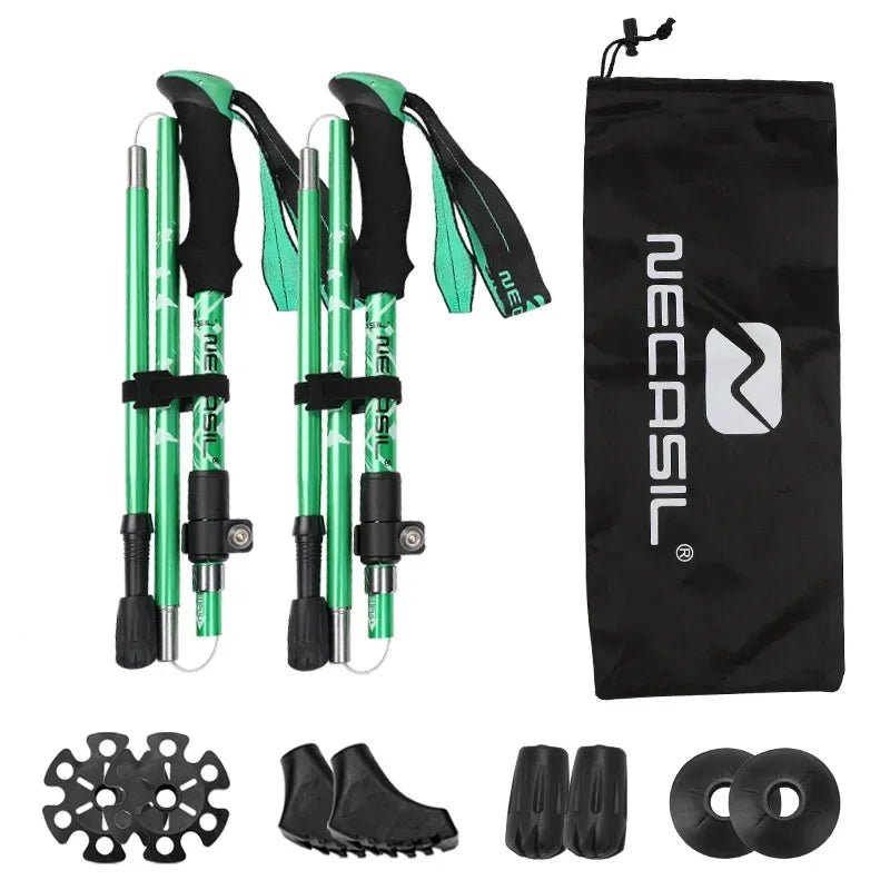 Collapsible Aluminum Trekking Poles with Adjustable Length