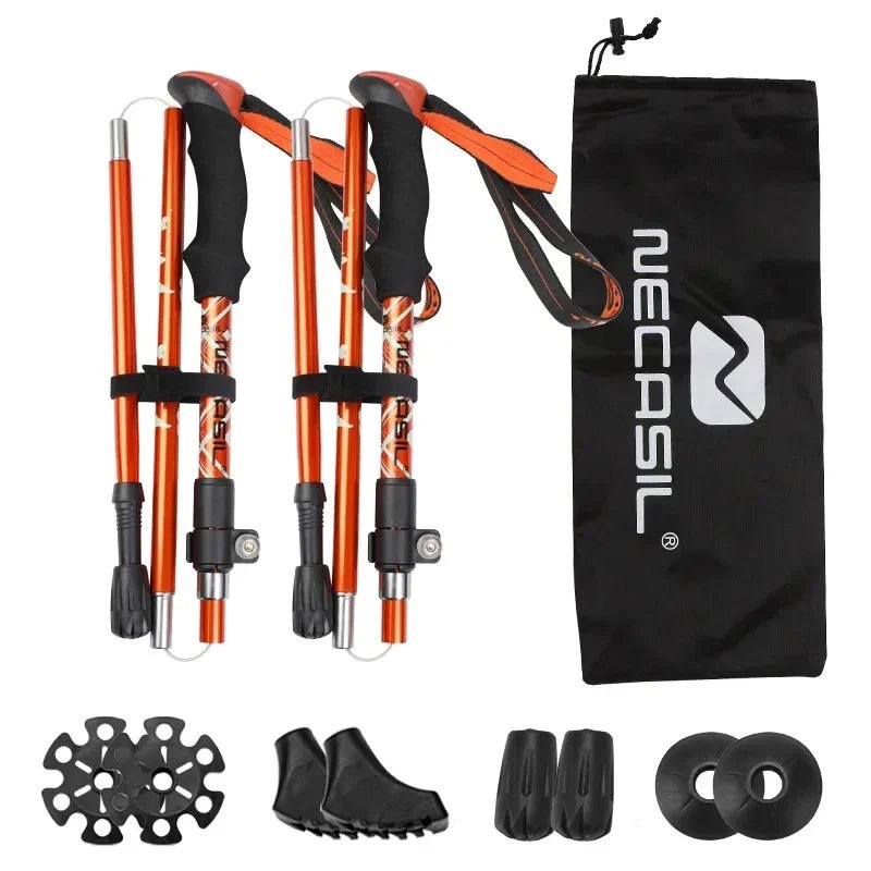 Collapsible Aluminum Trekking Poles with Adjustable Length