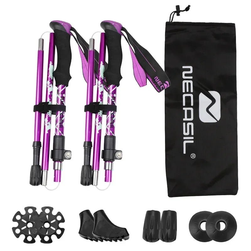 Collapsible Aluminum Trekking Poles with Adjustable Length
