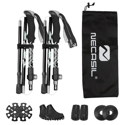 Collapsible Aluminum Trekking Poles with Adjustable Length