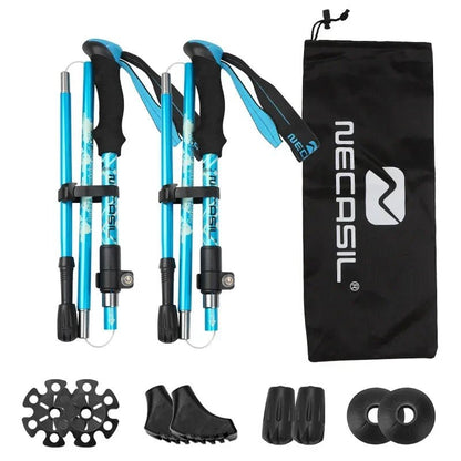 Collapsible Aluminum Trekking Poles with Adjustable Length