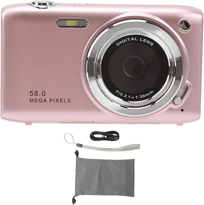 Compact 4K Digital Camera with 58MP Photos and 16X Digital Zoom