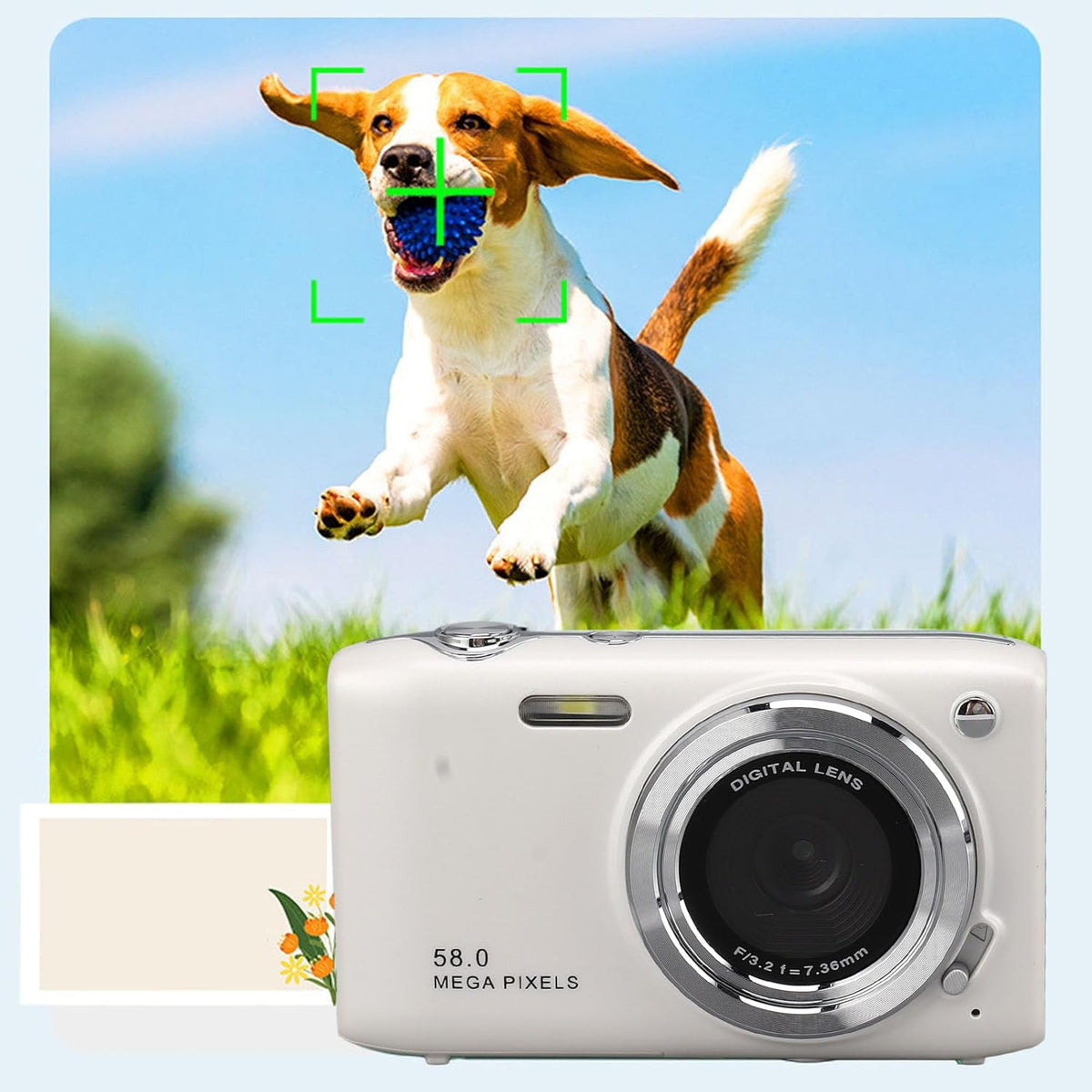 Compact 4K Digital Camera with 58MP Photos and 16X Digital Zoom