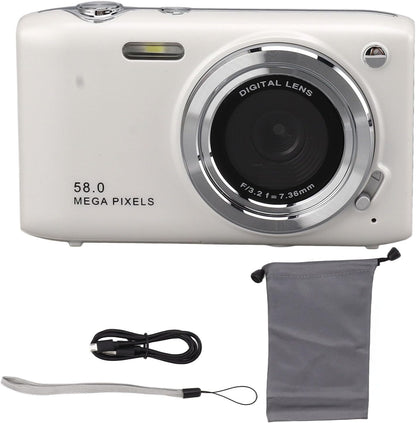 Compact 4K Digital Camera with 58MP Photos and 16X Digital Zoom