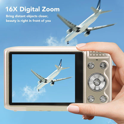 Compact 4K Digital Camera with 58MP Photos and 16X Digital Zoom