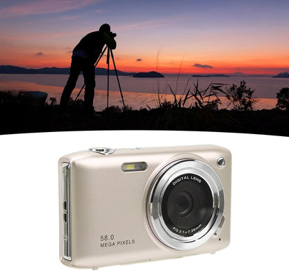 Compact 4K Digital Camera with 58MP Photos and 16X Digital Zoom
