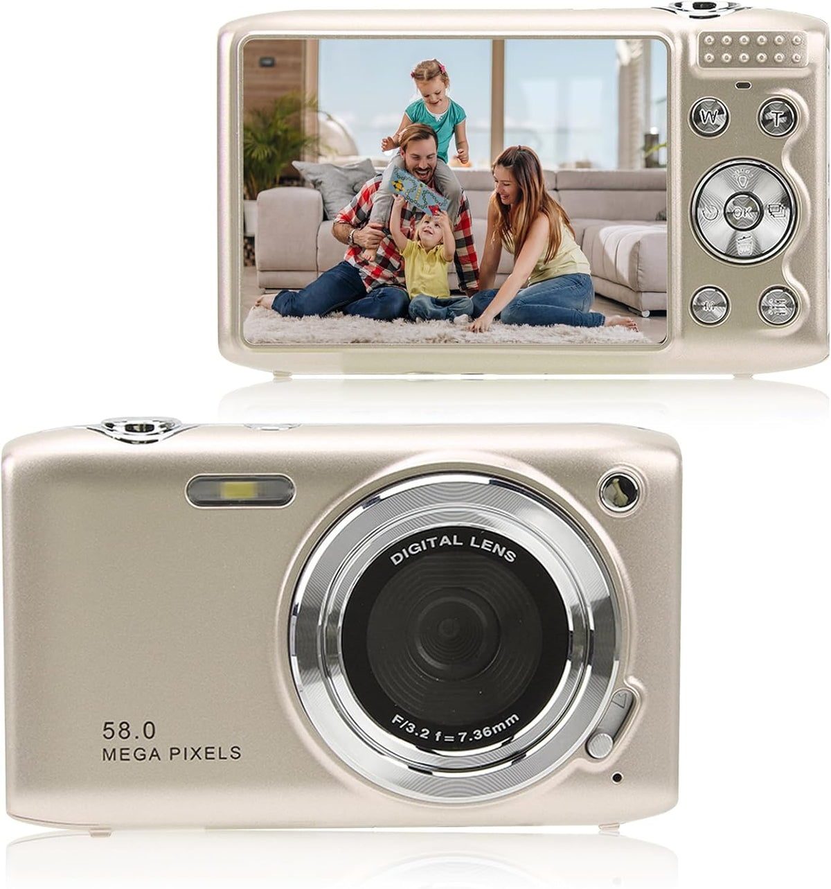 Compact 4K Digital Camera with 58MP Photos and 16X Digital Zoom