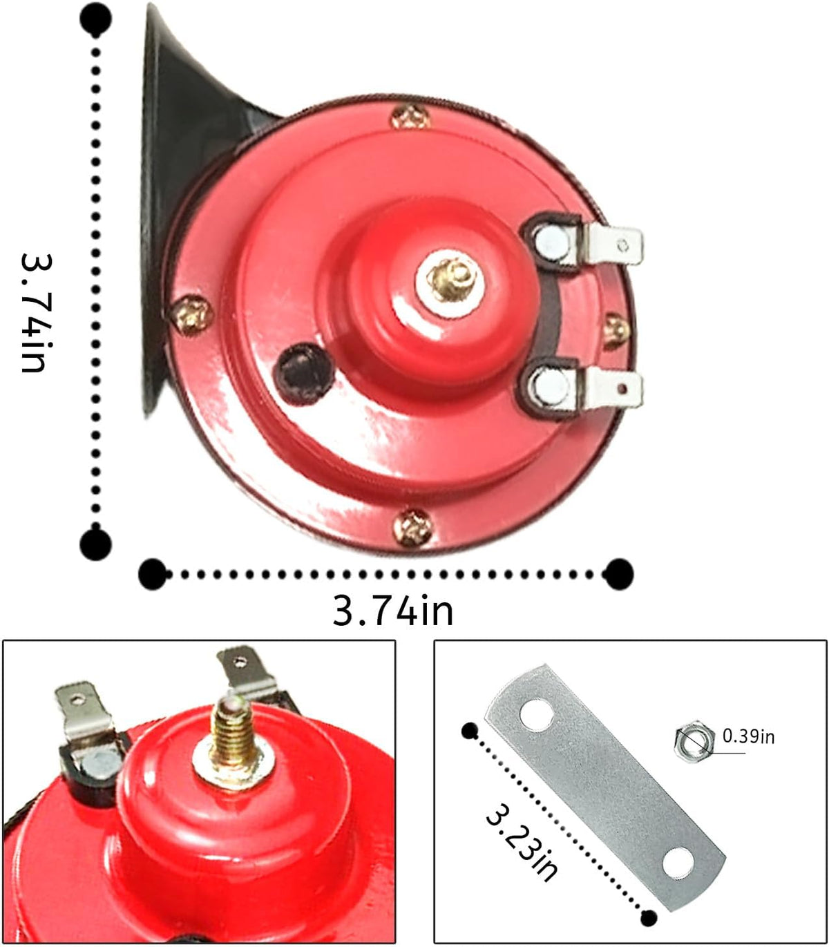 Compact Electric Vehicle Horn with Weather Resistant Design