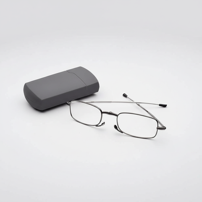 Compact Folding Reading Glasses with Protective Carry Case