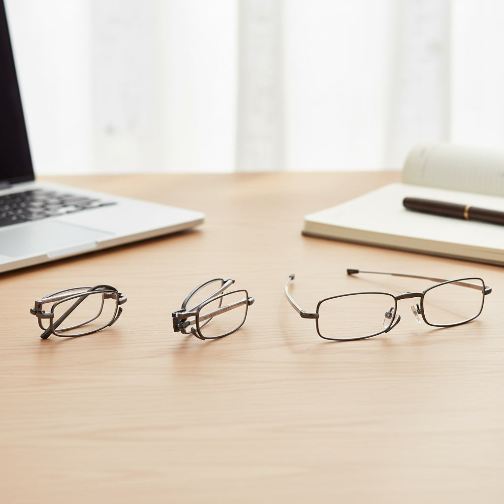 Compact Folding Reading Glasses with Protective Carry Case