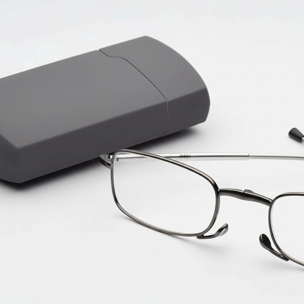 Compact Folding Reading Glasses with Protective Carry Case