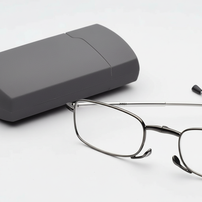 Compact Folding Reading Glasses with Protective Carry Case