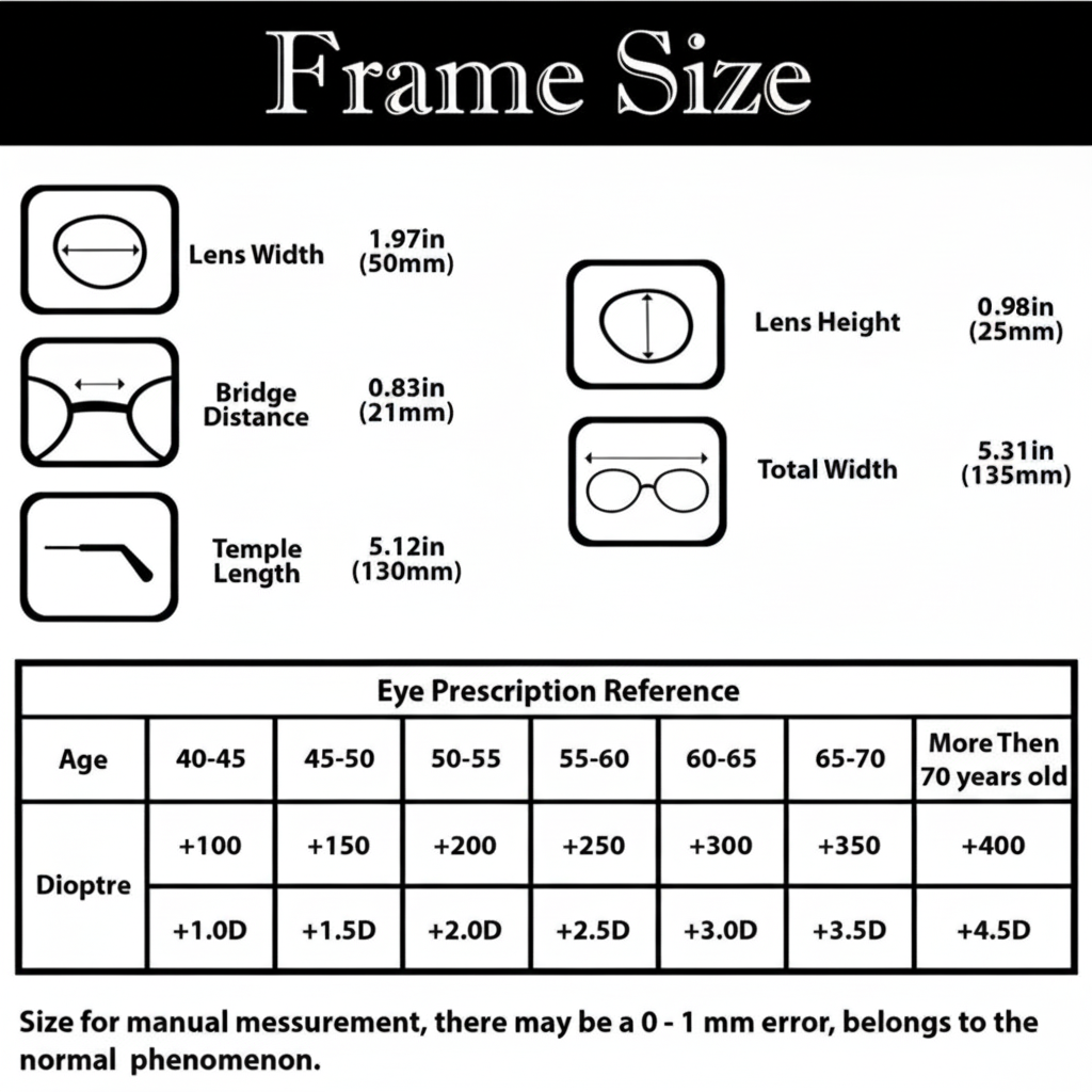 Compact Folding Reading Glasses with Protective Carry Case