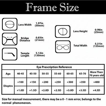 Compact Folding Reading Glasses with Protective Carry Case