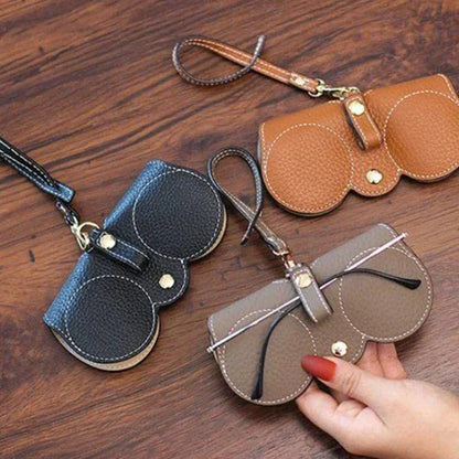 Compact PU Leather Glasses Pouch with Snap Closure