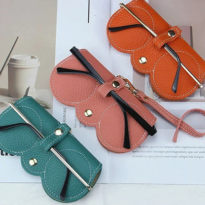 Compact PU Leather Glasses Pouch with Snap Closure