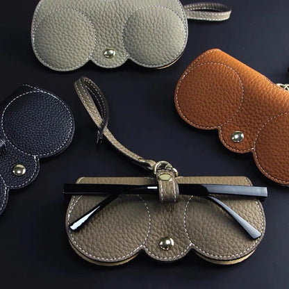 Compact PU Leather Glasses Pouch with Snap Closure