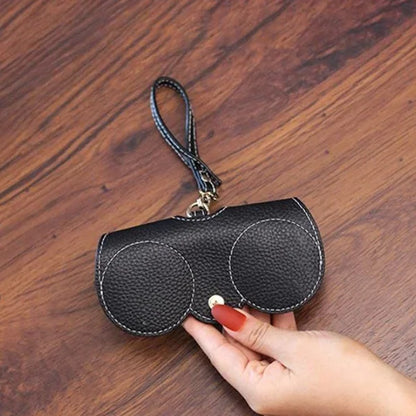 Compact PU Leather Glasses Pouch with Snap Closure