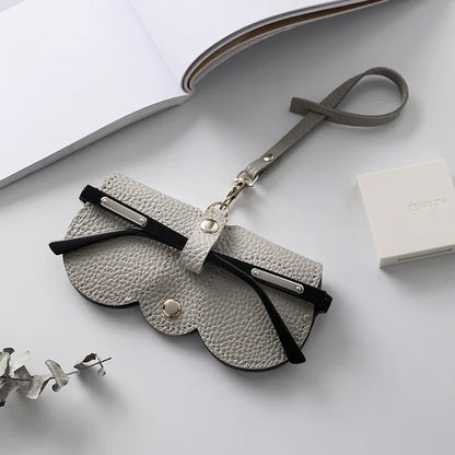 Compact PU Leather Glasses Pouch with Snap Closure