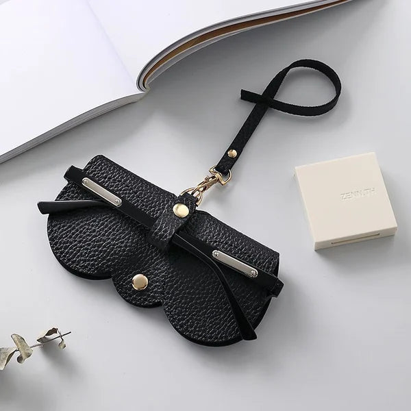 Compact PU Leather Glasses Pouch with Snap Closure