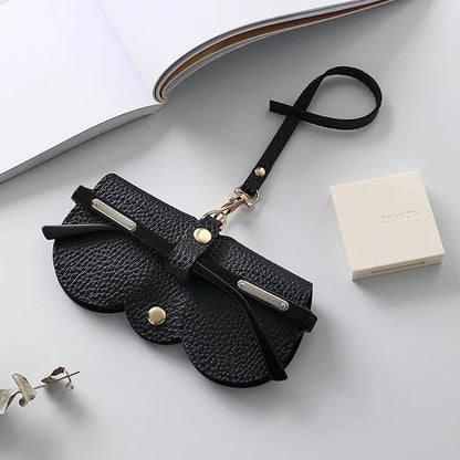 Compact PU Leather Glasses Pouch with Snap Closure