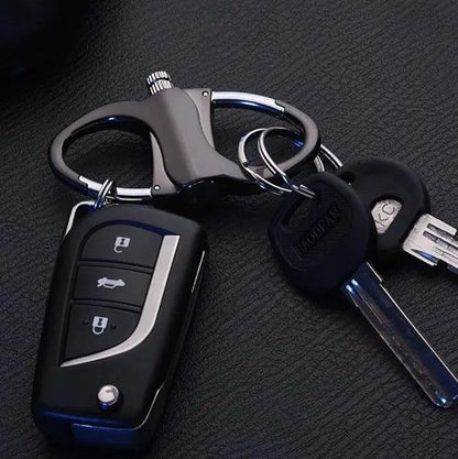 Compact Windproof Survival Lighter Keychain with Carabiner