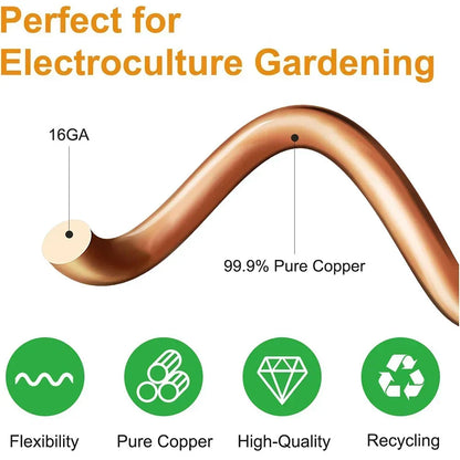 Copper Electroculture Plant Stakes Spiral Garden Antennas