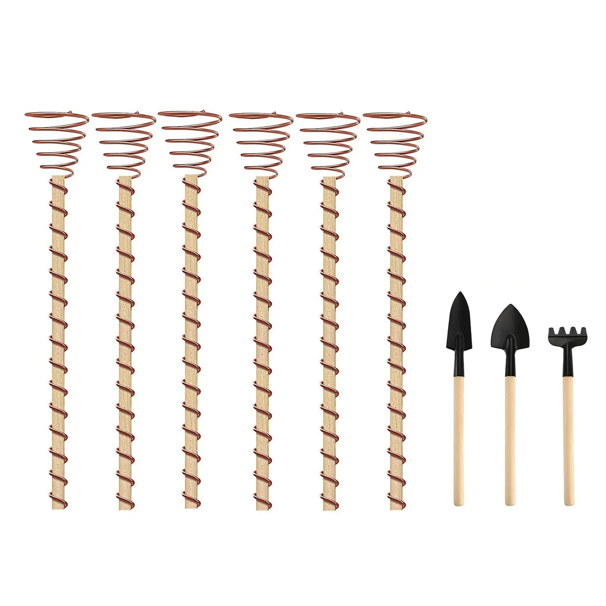 Copper Electroculture Plant Stakes Spiral Garden Antennas